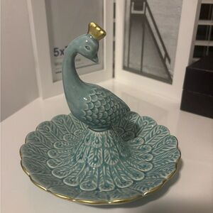 Ceramic Peacock Jewlery Holder